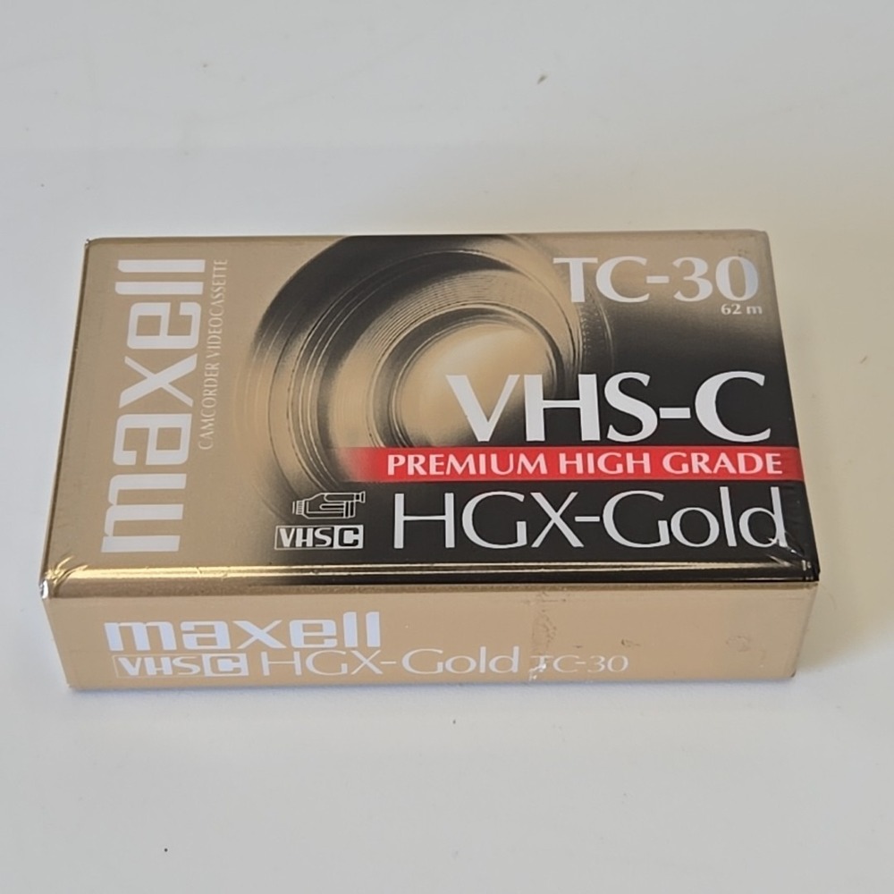 Maxwell VHC-C TC-30 HGX-Gold Premium High Grade Video Cassette Tape,‎ NEW,